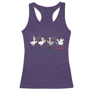 Silly Goose 4th of July Racerback Tank Top Honk If You Love Freedom TS14 Purple Print Your Wear