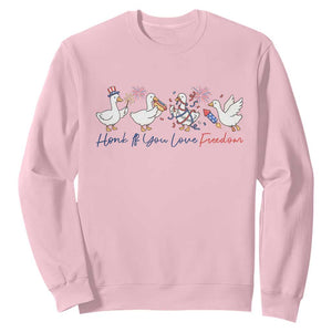 Silly Goose 4th of July Sweatshirt Honk If You Love Freedom TS14 Light Pink Print Your Wear