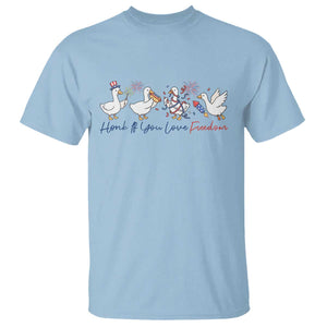 Silly Goose 4th of July T Shirt Honk If You Love Freedom TS14 Light Blue Print Your Wear