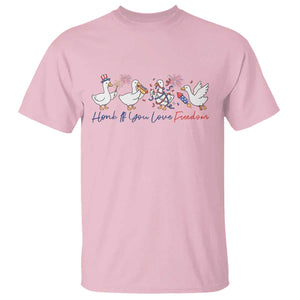 Silly Goose 4th of July T Shirt Honk If You Love Freedom TS14 Light Pink Print Your Wear