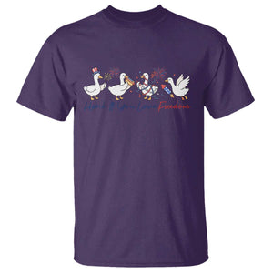 Silly Goose 4th of July T Shirt Honk If You Love Freedom TS14 Purple Print Your Wear