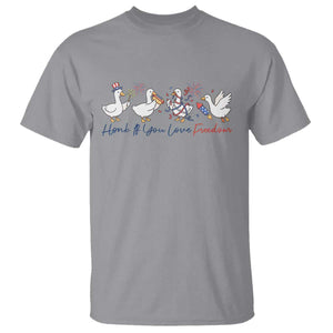 Silly Goose 4th of July T Shirt Honk If You Love Freedom TS14 Sport Gray Print Your Wear