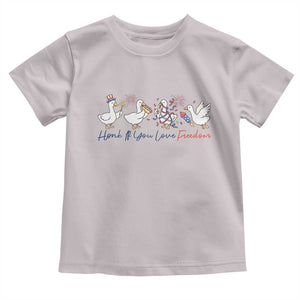 Silly Goose 4th of July Toddler T Shirt Honk If You Love Freedom TS14 Ice Gray Print Your Wear