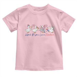 Silly Goose 4th of July Toddler T Shirt Honk If You Love Freedom TS14 Light Pink Print Your Wear