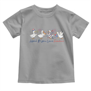 Silly Goose 4th of July Toddler T Shirt Honk If You Love Freedom TS14 Sport Gray Print Your Wear