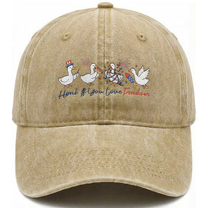 Silly Goose 4th of July Washed Cotton Baseball Cap Honk If You Love Freedom