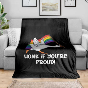 Silly Goose LGBTQ Rainbow Throw Blanket Honk If You're Proud