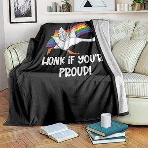 Silly Goose LGBTQ Rainbow Throw Blanket Honk If You're Proud