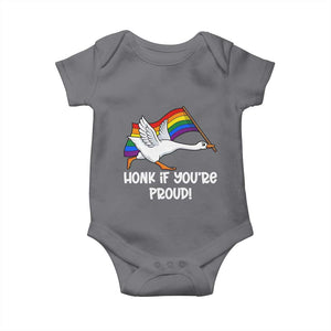 Silly Goose LGBTQ Rainbow Baby Onesie Honk If You're Proud TS14 Charcoal Print Your Wear