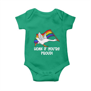 Silly Goose LGBTQ Rainbow Baby Onesie Honk If You're Proud TS14 Irish Green Print Your Wear