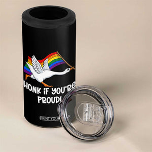 Silly Goose LGBTQ Rainbow 4 in 1 Can Cooler Tumbler Honk If You're Proud TS14 Print Your Wear