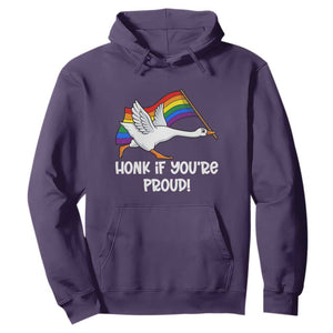 Silly Goose LGBTQ Rainbow Hoodie Honk If You're Proud TS14 Purple Print Your Wear