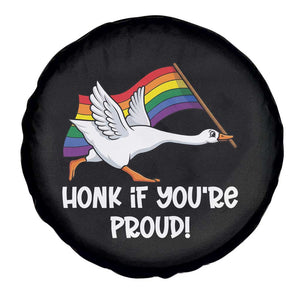 Silly Goose LGBTQ Rainbow Spare Tire Cover Honk If You're Proud TS14 Print Your Wear