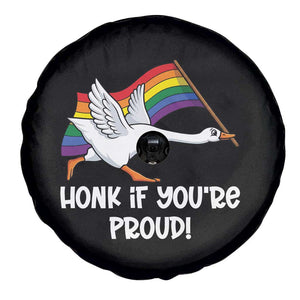 Silly Goose LGBTQ Rainbow Spare Tire Cover Honk If You're Proud TS14 Print Your Wear