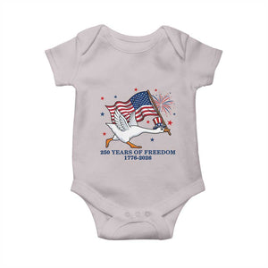 Freedom 250th Anniversary Baby Onesie Funny 4th Of July Silly Goose TS14 Ice Gray Print Your Wear