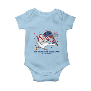 Freedom 250th Anniversary Baby Onesie Funny 4th Of July Silly Goose TS14 Light Blue Print Your Wear