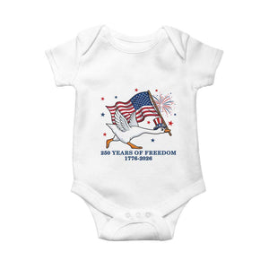 Freedom 250th Anniversary Baby Onesie Funny 4th Of July Silly Goose TS14 White Print Your Wear