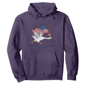 Freedom 250th Anniversary Hoodie Funny 4th Of July Silly Goose TS14 Purple Print Your Wear
