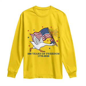 Freedom 250th Anniversary Long Sleeve Shirt Funny 4th Of July Silly Goose TS14 Daisy Print Your Wear