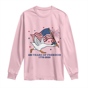 Freedom 250th Anniversary Long Sleeve Shirt Funny 4th Of July Silly Goose TS14 Light Pink Print Your Wear