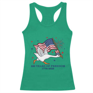Freedom 250th Anniversary Racerback Tank Top Funny 4th Of July Silly Goose TS14 Irish Green Print Your Wear