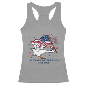 Freedom 250th Anniversary Racerback Tank Top Funny 4th Of July Silly Goose TS14 Sport Gray Print Your Wear