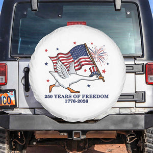 Freedom 250th Anniversary Spare Tire Cover Funny 4th Of July Silly Goose TS14 No hole White Print Your Wear
