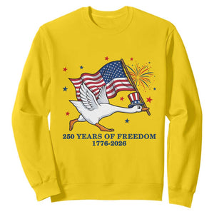 Freedom 250th Anniversary Sweatshirt Funny 4th Of July Silly Goose
