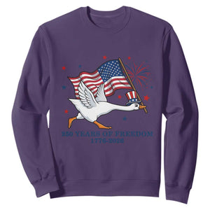 Freedom 250th Anniversary Sweatshirt Funny 4th Of July Silly Goose