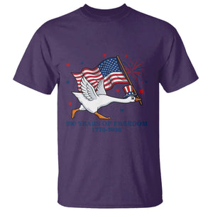 Freedom 250th Anniversary T Shirt Funny 4th Of July Silly Goose TS14 Purple Print Your Wear