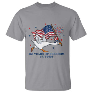 Freedom 250th Anniversary T Shirt Funny 4th Of July Silly Goose TS14 Sport Gray Print Your Wear