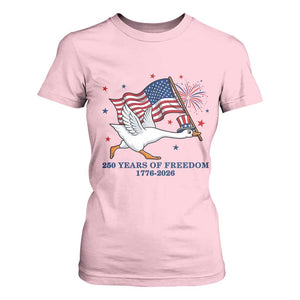 Freedom 250th Anniversary T Shirt For Women Funny 4th Of July Silly Goose TS14 Light Pink Print Your Wear