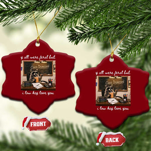 Last Day of School Teacher Feral Raccoon Ceramic Ornament Funny End of Year Summer Break Gift TS14 Print Your Wear