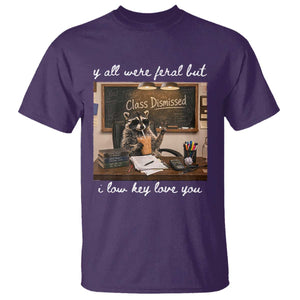 Last Day of School Teacher Feral Raccoon T Shirt Funny End of Year Summer Break Gift TS14 Purple Print Your Wear