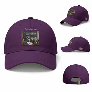 Funny Raccoon Graduation Baseball Cap I Live Here Now