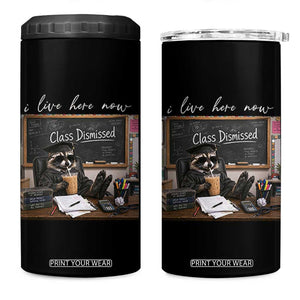 Funny Raccoon Graduation 4 in 1 Can Cooler Tumbler I Live Here Now TS14 One Size: 16 oz Black Print Your Wear