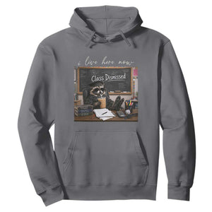 Funny Raccoon Graduation Hoodie I Live Here Now