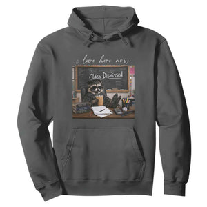 Funny Raccoon Graduation Hoodie I Live Here Now