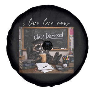 Funny Raccoon Graduation Spare Tire Cover I Live Here Now TS14 Print Your Wear