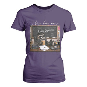 Funny Raccoon Graduation T Shirt For Women I Live Here Now TS14 Purple Print Your Wear