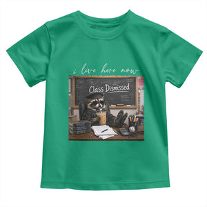 Funny Raccoon Graduation Toddler T Shirt I Live Here Now TS14 Irish Green Print Your Wear
