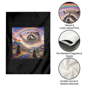 LGBTQ Pride Raccoon Rainbow Flag Garden Flag Two Raccoons Howling to The Rainbow TS14 Print Your Wear