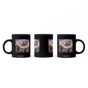 LGBTQ Pride Raccoon Rainbow Flag Coffee Mug Two Raccoons Howling to The Rainbow