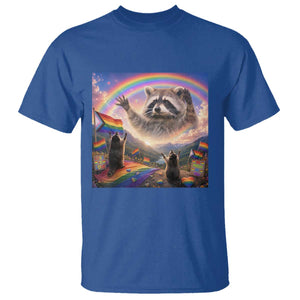 LGBTQ Pride Raccoon Rainbow Flag T Shirt Two Raccoons Howling to The Rainbow TS14 Royal Blue Print Your Wear