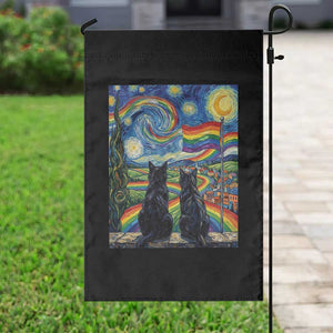 Cat Gay Pride Garden Flag Starry Night Style LGBTQ Pride Support TS14 Print Your Wear