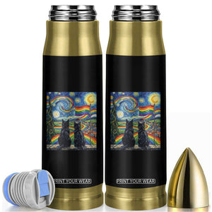 Cat Gay Pride Bullet Tumbler Starry Night Style LGBTQ Pride Support TS14 Black Print Your Wear