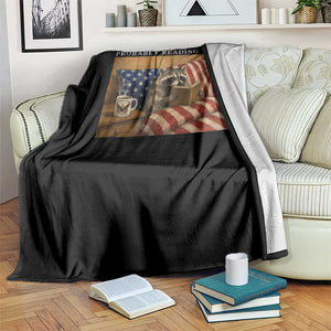 Probably Reading Trash Racoon Throw Blanket Funny Racoon Book Lover 4th of July