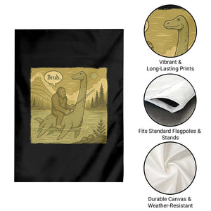 Funny Bigfoot Fishing Garden Flag Sasquatch Loch Ness Monster Introvert Bruh TS14 Print Your Wear