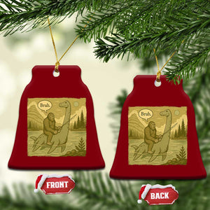 Funny Bigfoot Fishing Ceramic Ornament Sasquatch Loch Ness Monster Introvert Bruh TS14 Print Your Wear