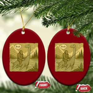Funny Bigfoot Fishing Ceramic Ornament Sasquatch Loch Ness Monster Introvert Bruh TS14 Print Your Wear